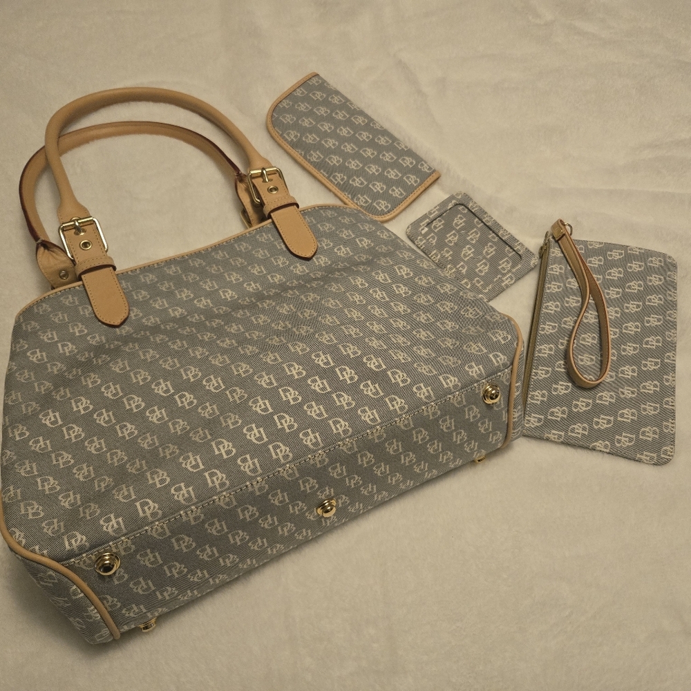 Dooney & Bourke Light Blue and Tan Women's Handbag Set